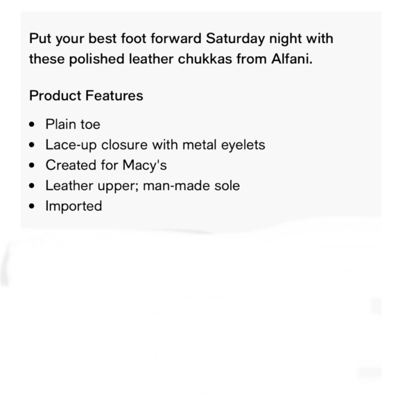 Alfani Lombard Brown Leather Chukka‎ Boots Size 11M - Picture 10 of 10